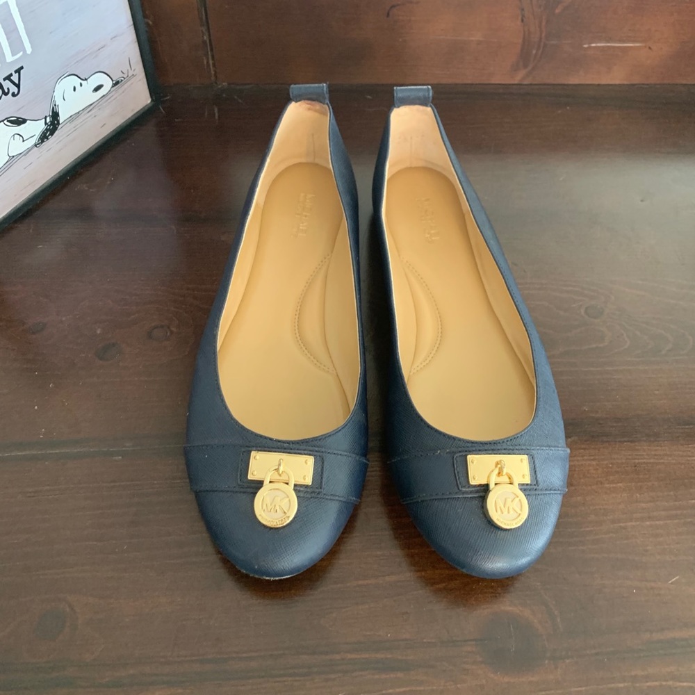 Michael Kors Navy Saffiano Flats 8.5
